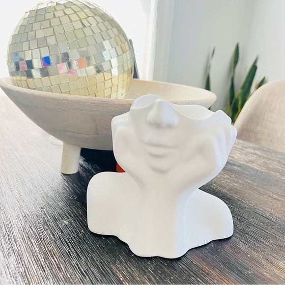 Woman half face floral vase new - Picture 1 of 5